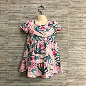 NWT!  CROWN & IVY - Size 2T - Toddler Girls Ruffled Pink Flamingo Dress